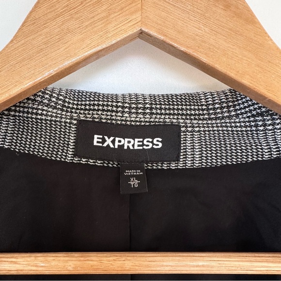 Express Oversized Glen Plaid Double Breasted Blazer - Picture 4 of 12